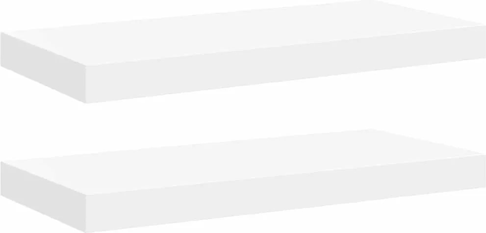vidaXL Rafturi de perete suspendate, 2 buc., alb, 50x23x3,8 cm, MDF