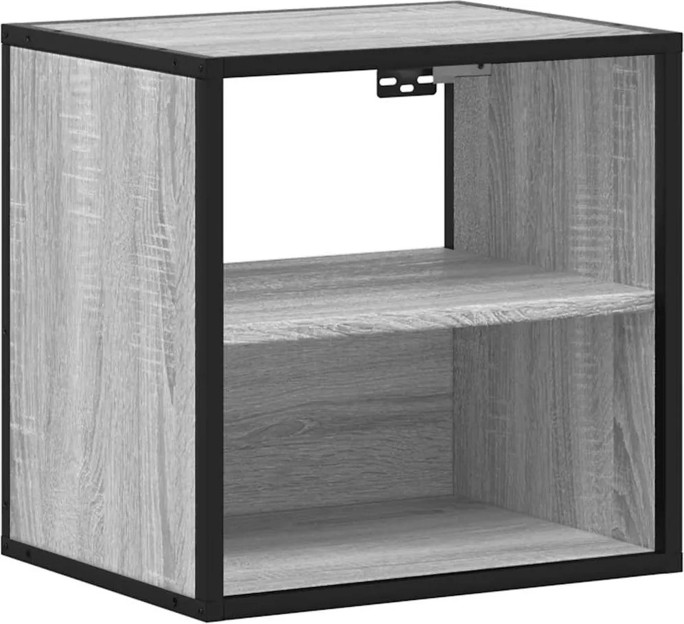 vidaXL Noptieră montată pe perete gri Sonoma 40x31x39,5 cm