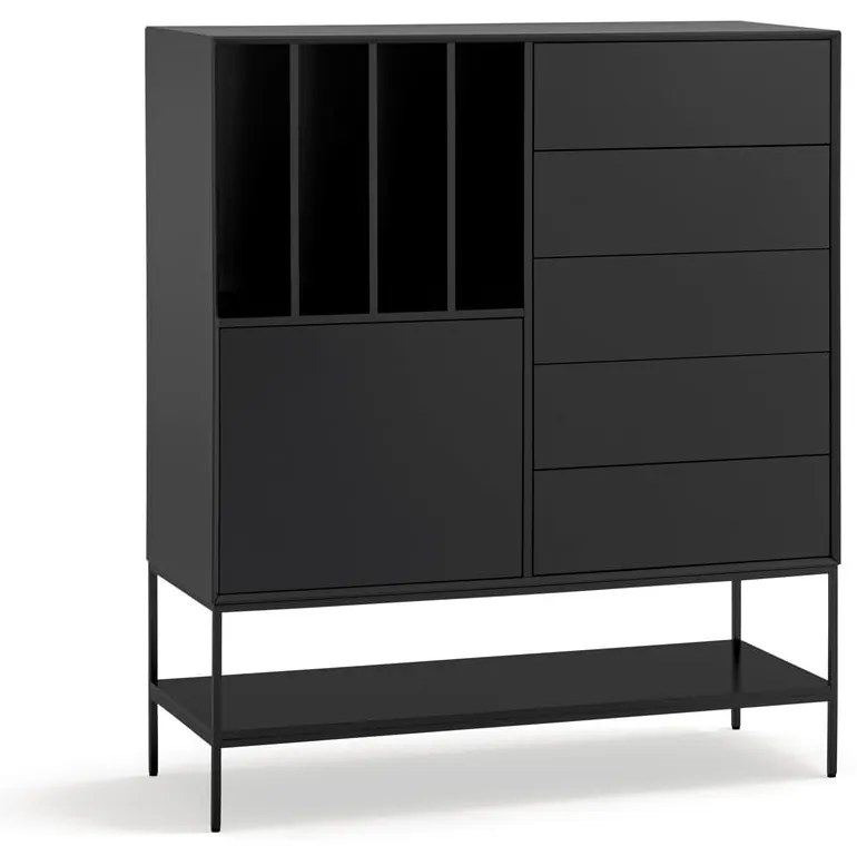 Dulap negru 120x140x45 cm Platt – Teulat