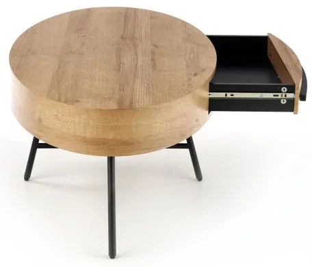 Masă de cafea CAROLINA 41x120 cm stejar auriu/negru