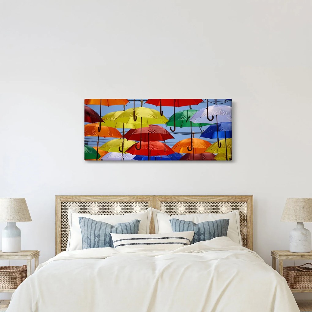Tablou - Umbrele colorate (120x50 cm)
