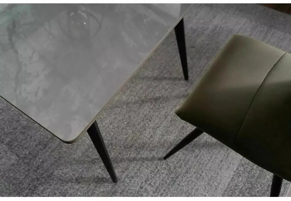 Masa Ivy gri/negru L140xl80 cm
