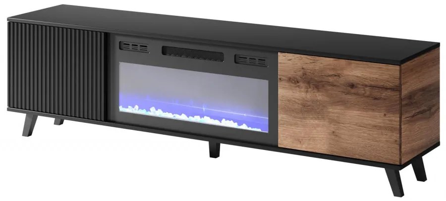 Comoda Random RTV-K cu semineu stejar wotan/negru