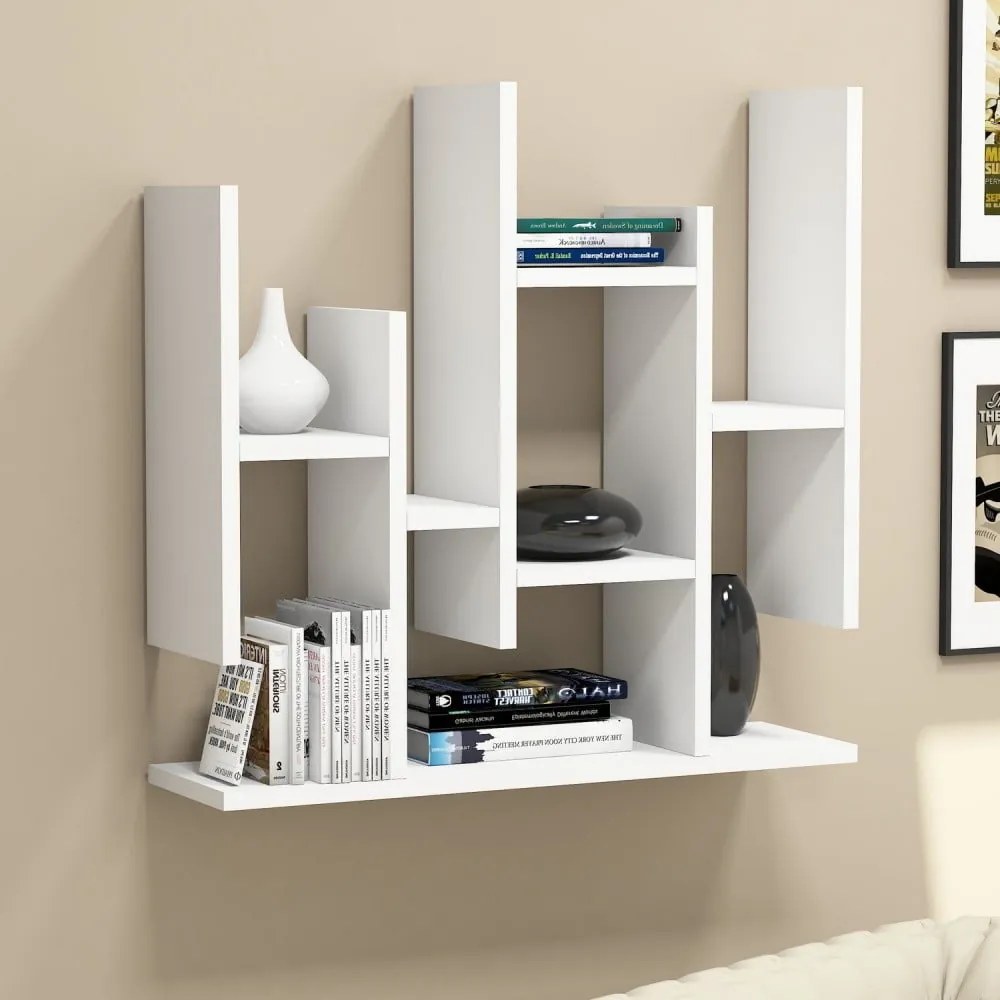 Raft de perete Flower, alb