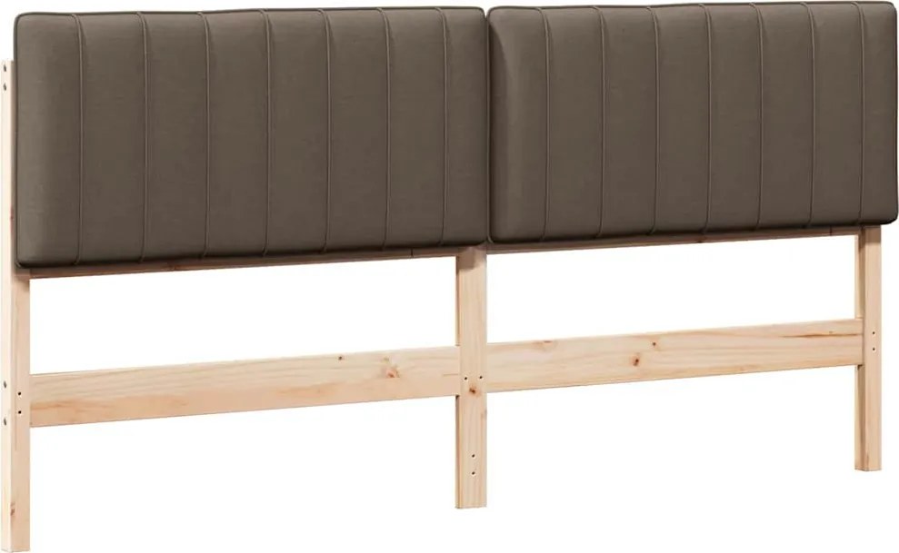 vidaXL Tăblie tapițată Maro și taupe 200 cm Lemn de pin masiv