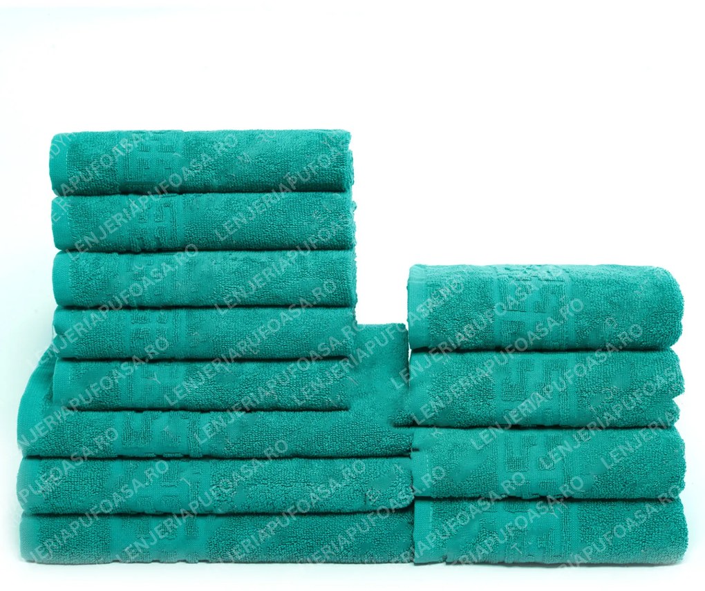 Set 12 Prosoape Maini Fata Corp, Bumbac 100%, 550g m  ² - Verde