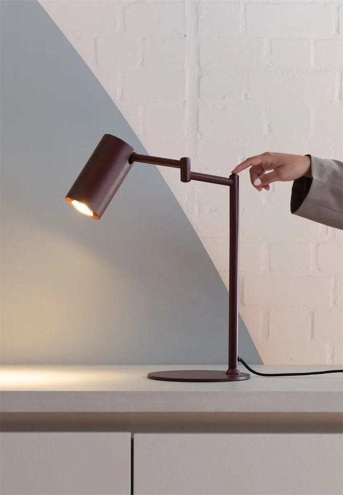 Lampa birou din metal cu brat articulat Bilbao visiniu