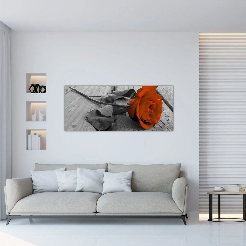Tablou - Trandafir portocaliu (120x50 cm)