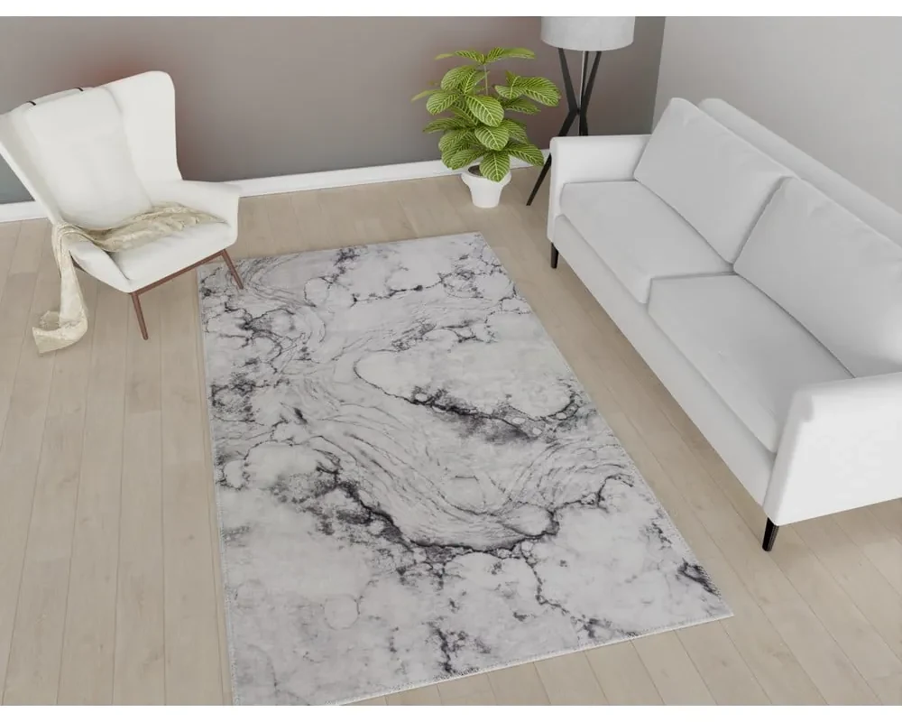 Covor gri deschis lavabil 80x50 cm - Vitaus