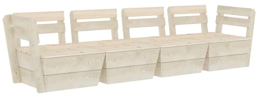 Canapea de gradina din paleti, 4 locuri, lemn de molid tratat 4 locuri, 1