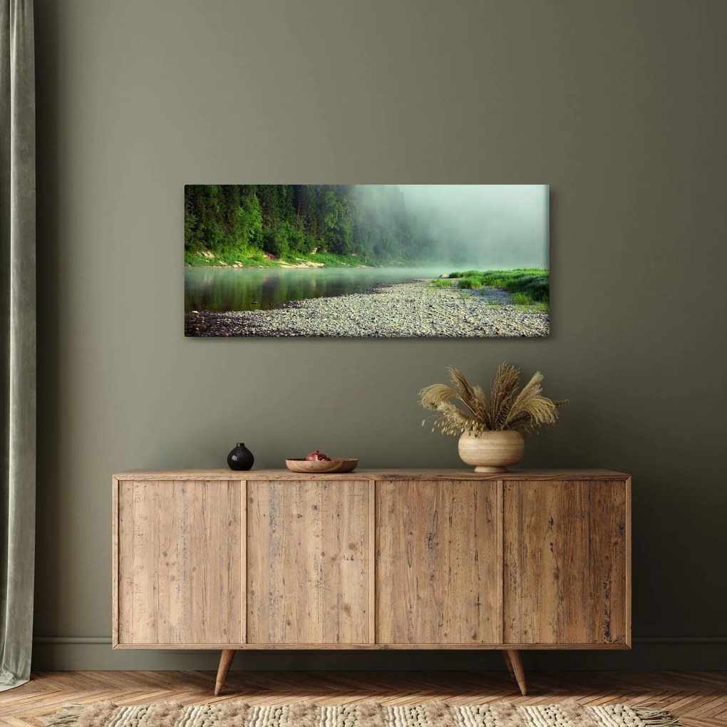 Tablou - Râu lângă pădure (120x50 cm)