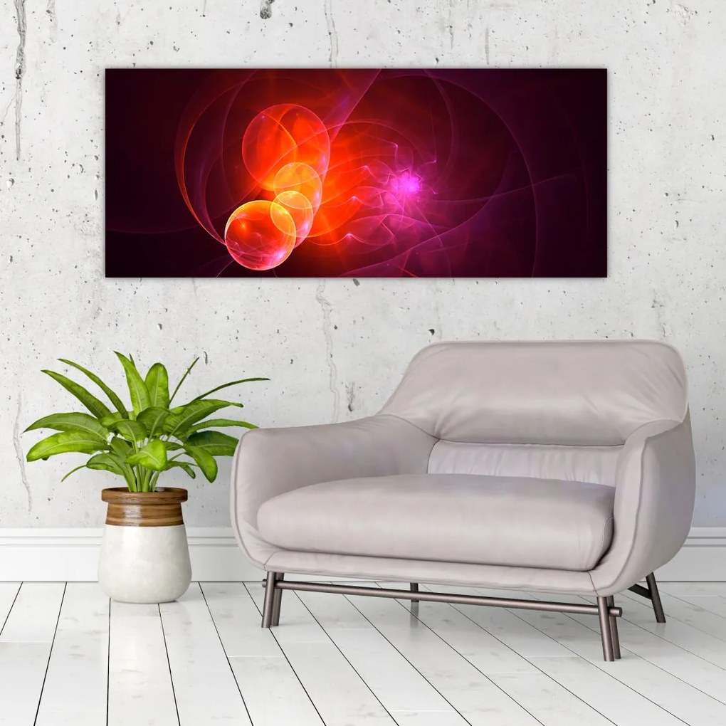 Tabloul modern cu abstracțiune roz (120x50 cm)