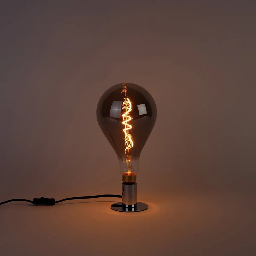 Bec LED cu filament spiralat E27 reglabil A165 fum 4W 120lm 1800K