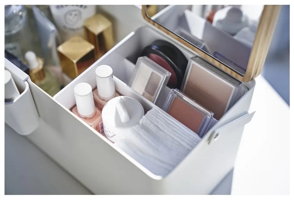 Organizator de baie alb pentru cosmetice din metal - YAMAZAKI