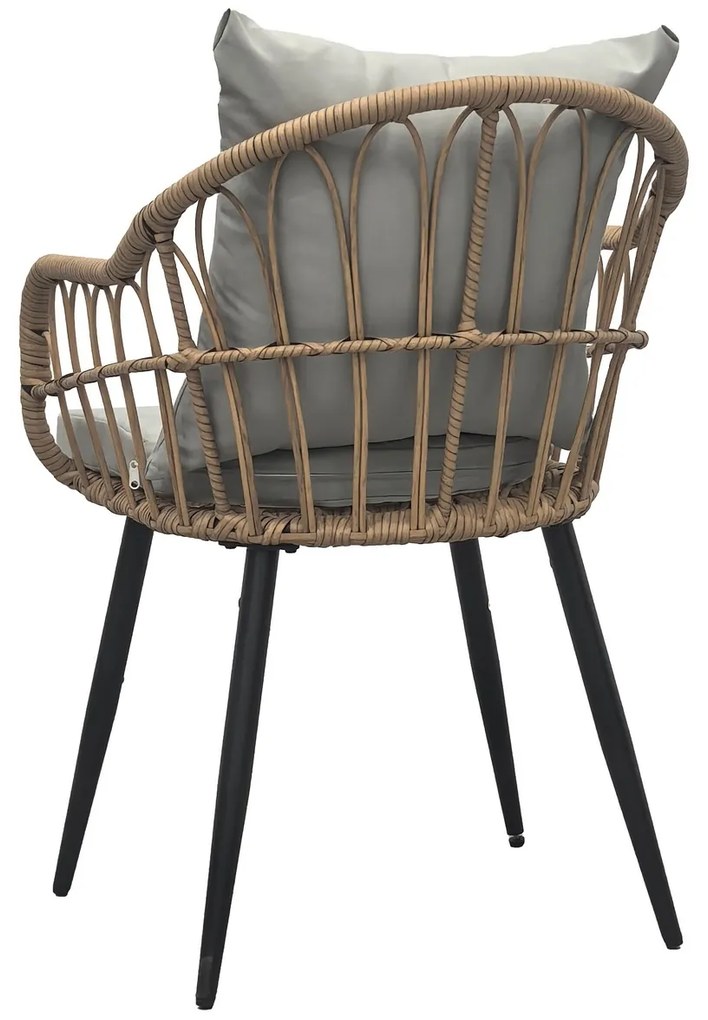 Autronic Scaun de gradina, metal, polyrattan, natural , AZ-F1406 NAT