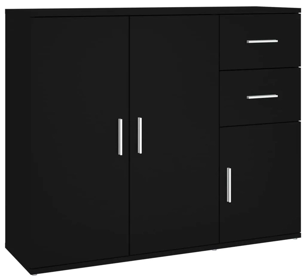 823270 vidaXL Servantă, negru, 91x29,5x75 cm, lemn prelucrat