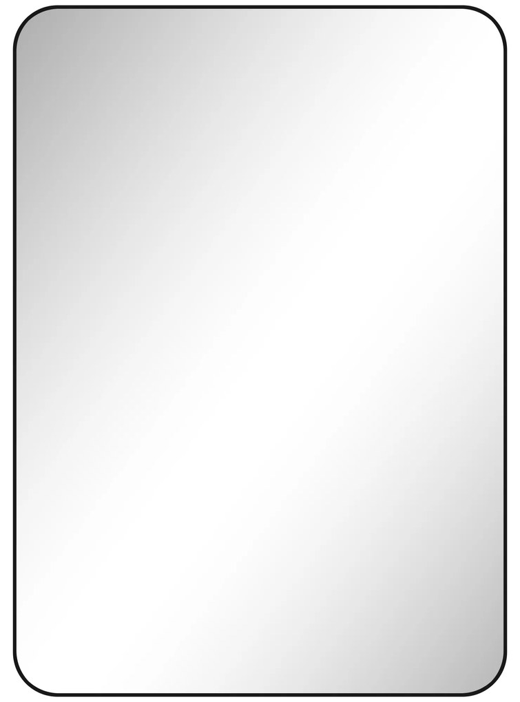 HOMCOM Oglindă de perete oglindă de baie rectangulară cu ramă din aliaj de aluminiu negru pentru dormitor, sufragerie 50 x 70 cm | Aosom Romania