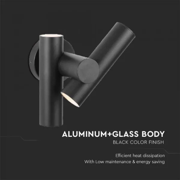 LED Aplica de perete exterior 2xLED/3W/230V 4000K IP44 negru