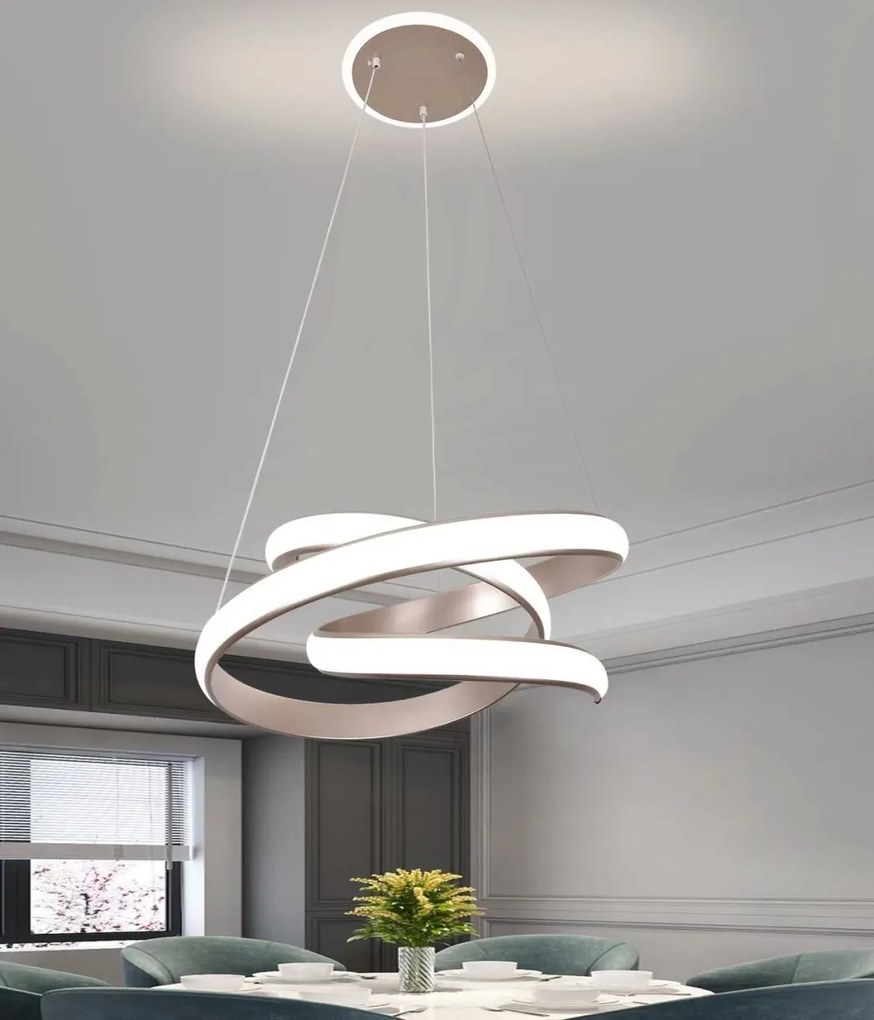 Pendul LED Model 5005 cu Telecomanda – 3 Tipuri de Lumina, Inaltime Reglabila, 262W, Gri