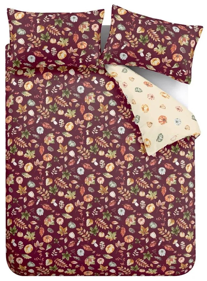 Lenjerie de pat mov pentru pat dublu 200x200 cm Autumn Pumpkins – Catherine Lansfield