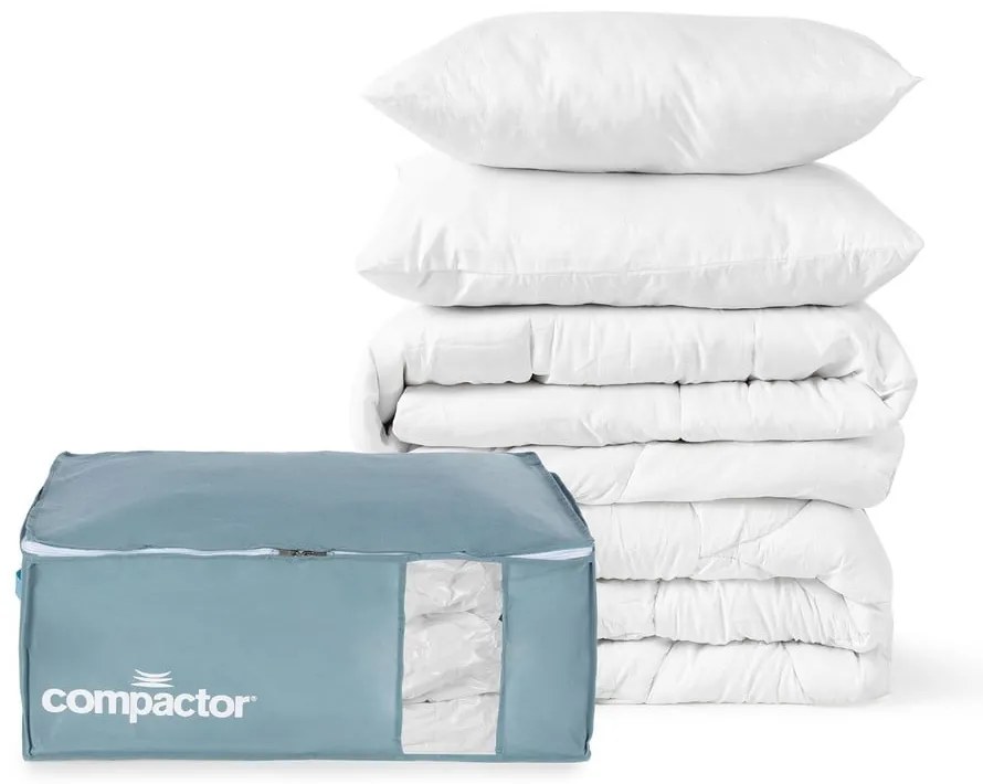 Cutii de depozitare pentru haine 3 buc. din plastic cu vacuum 65x45x27 cm Blue Edition – Compactor