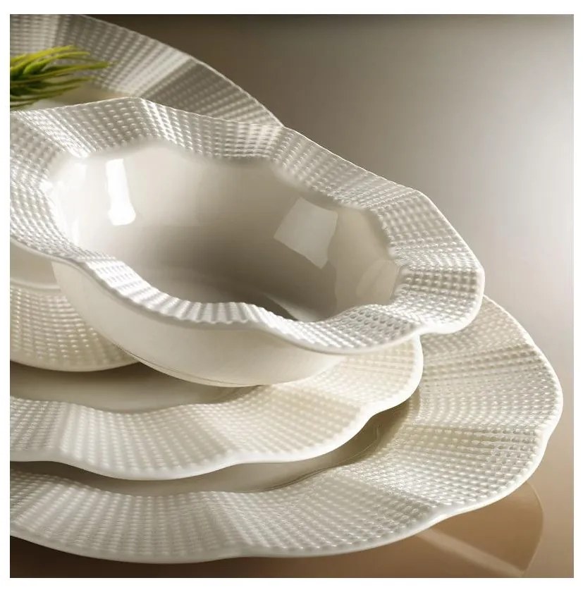 Set de veselă, 18 piese, alb/porțelan