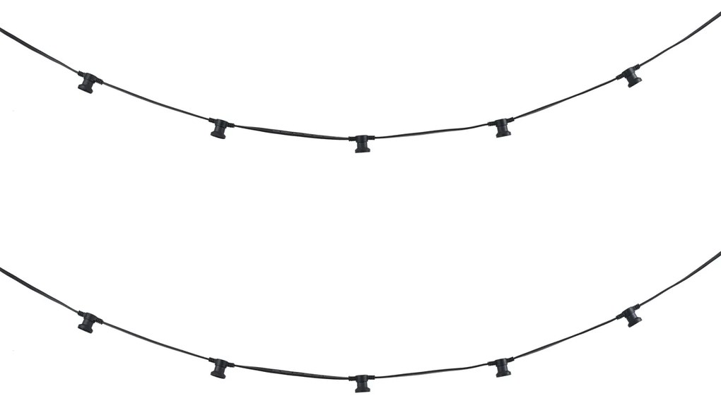 Ghirlandă luminoasă conectabilă neagră cu ștecher, 6m 10 lumini, IP64 - Lubber
