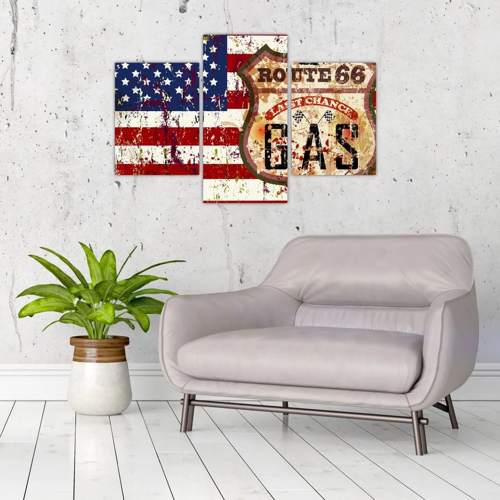 Tablou - Vintage steag (90x60 cm)