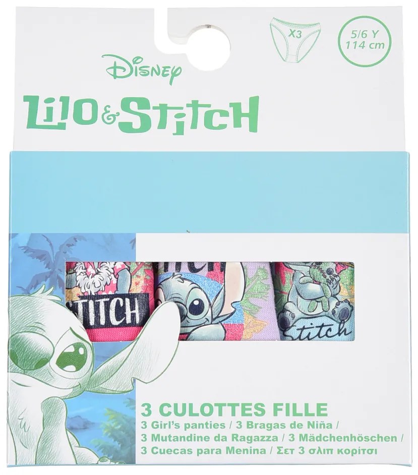 Disney Lilo și Stitch lenjerie de copii, chiloți 3 bucăți/pachet 6/8 ani