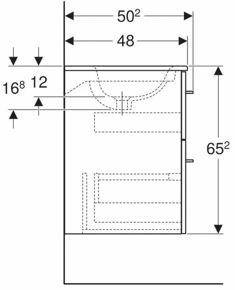 Set dulap suspendat si lavoar Geberit Selnova lava gri inchis 2 sertare 80 cm