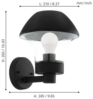 Eglo 33567 - Aplica LED de exterior reglabilă VERLUCCA-C, 1xE27/9W/230V, IP44