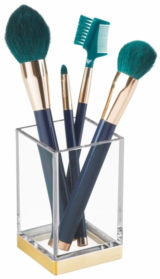 Cană din plastic pentru baie cu detalii aurii InterDesign