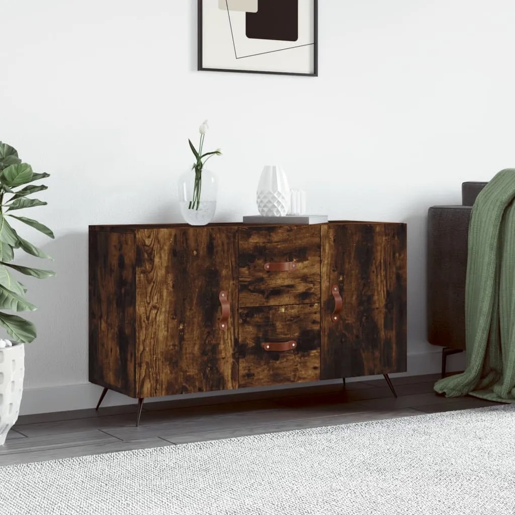 828145 vidaXL Servantă, stejar fumuriu, 100x36x60 cm, lemn compozit