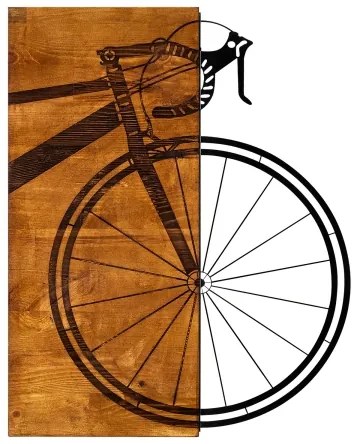 Decorațiune de perete 70x62 cm lemn/metal bicicletă