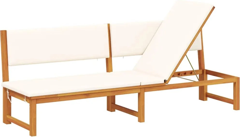 vidaXL Șezlong Ulei Natural 200 x 57 x 75cm Lemn masiv de acacia