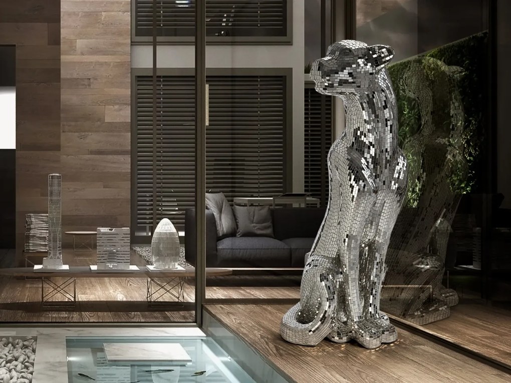 Figurina decorativa design lux Leopard Baguira RIGHT SV-523306