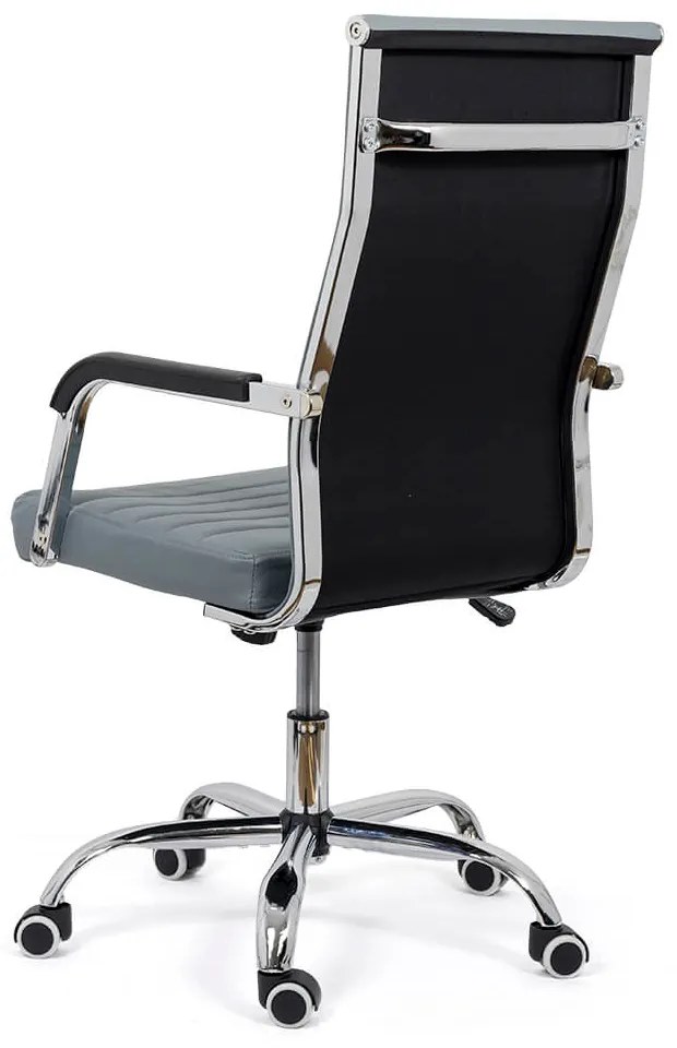Scaun birou din piele ecologică și baza metalică OFF 319 gri