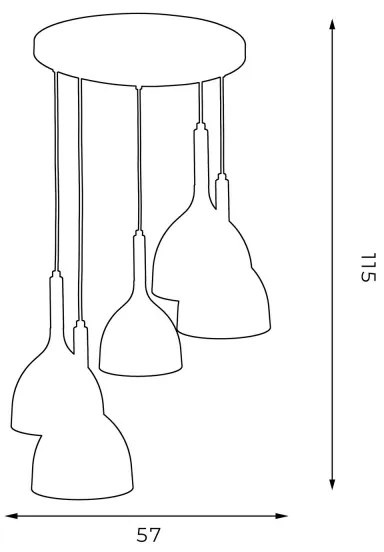 Lustră pe cablu NOAK WOOD 5xE27/60W/230V