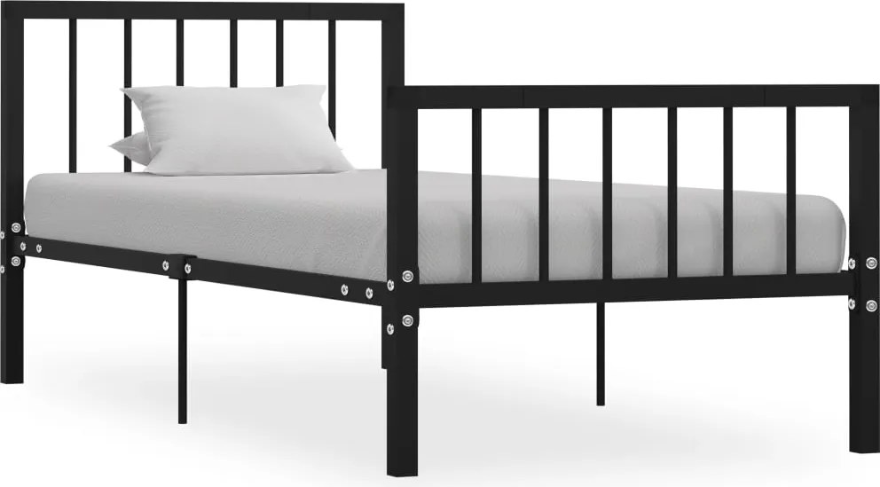vidaXL Cadru de pat, negru, 100 x 200 cm, metal