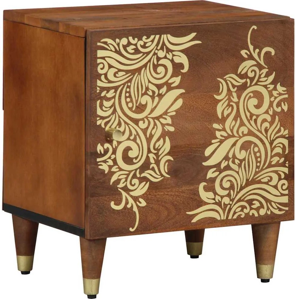 vidaXL Noptieră cu ușă Maro miere 40 x 33 x 46 cm Lemn de mango solid