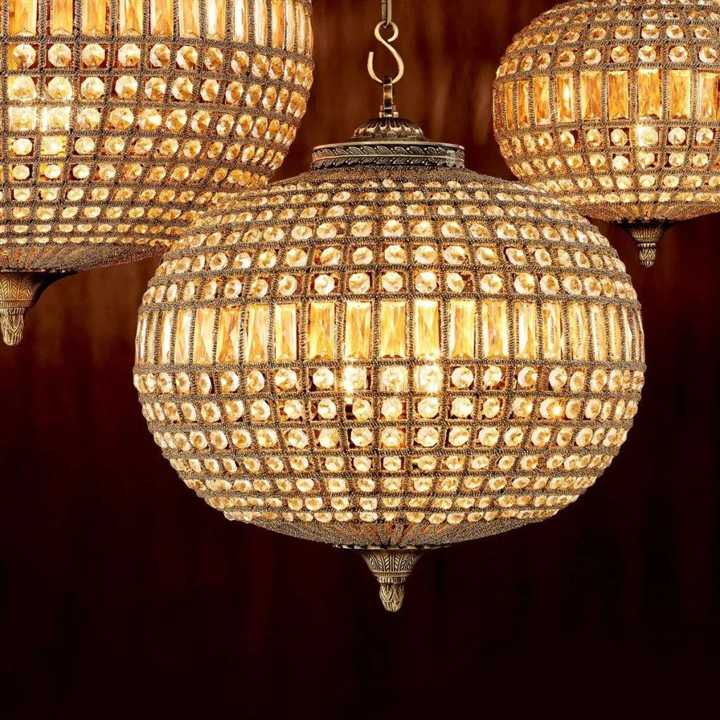 Candelabru LUX fabricat manual, diam.52cm, finisaj brass, Kasbah Oval Medium 106268 HZ