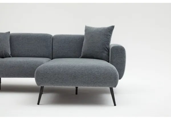 Colțar în L PISA, gri, pe partea dreaptă