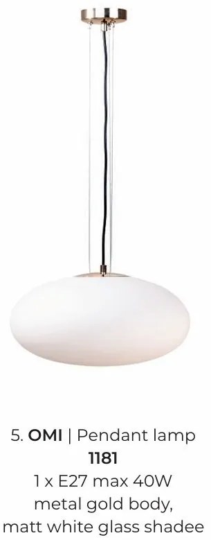 Lustra suspendata moderna Omi auriu, 40cm