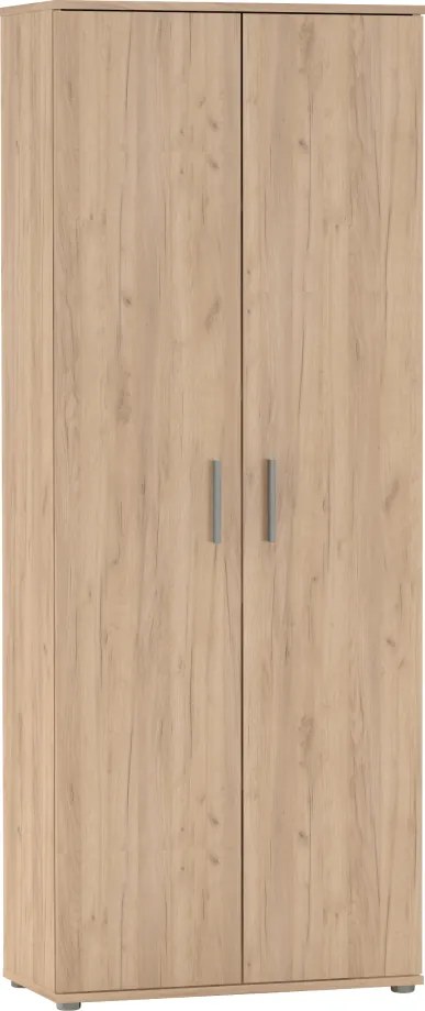 Dulap, poliţe, cu două uşi, stejar artizanal, SERVO TIP 1