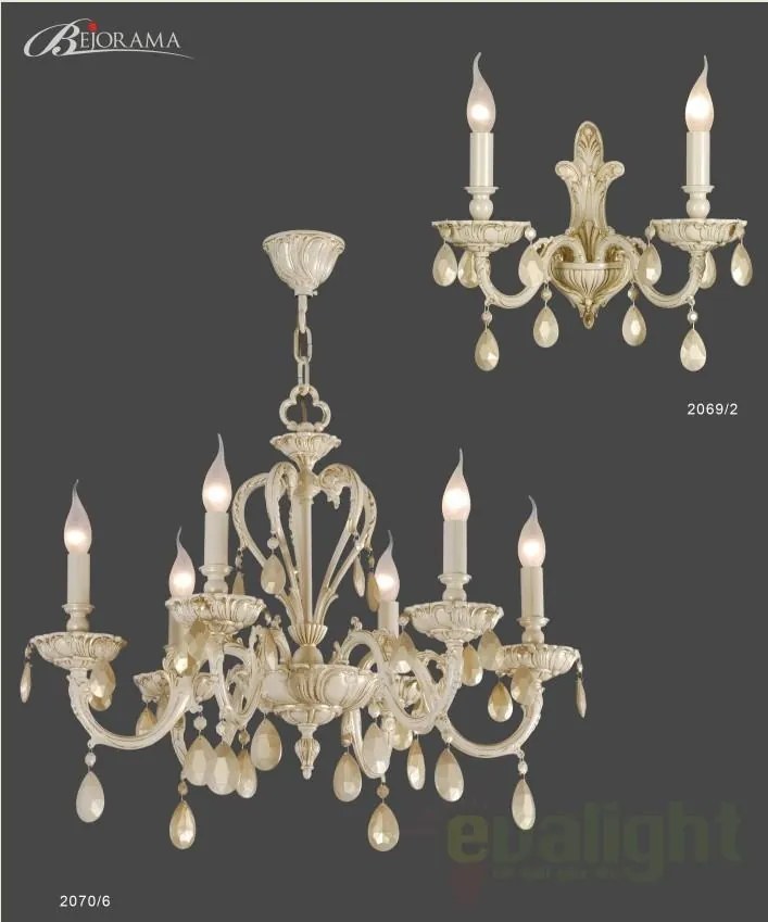 Lustra LUX fabricat manual 6 brate diametru 68cm Selena 2070/6 Bejorama