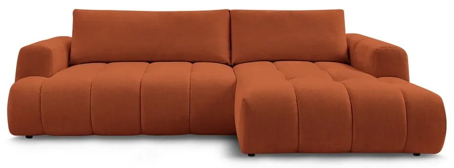 Colțar cărămiziu extensibil/cu spațiu de depozitare (cu colț pe partea dreaptă/cu șezlong) Fuji – Bobochic Paris