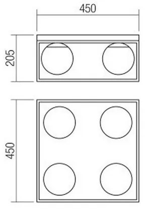 Plafonieră ZODIAC 4xE14/28W/230V Redo 01-3055