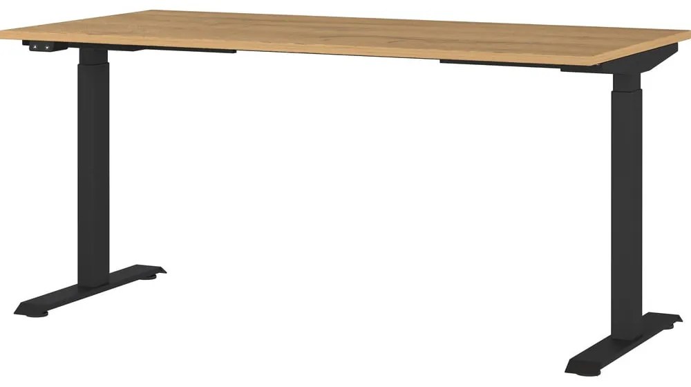 Birou reglabil cu înălțime ajustabilă electric cu blat cu aspect de lemn de stejar 80x160 cm Agenda – Germania