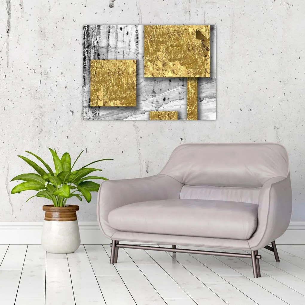 Tablou - Pătrate de aur N⁰3 (70x50 cm)