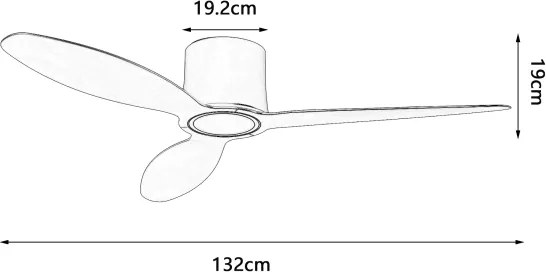 ZEVENTI - Ventilator de tavan LED VENTORA, 24W, 230V, Wi‑Fi Tuya, negru + telecomandă